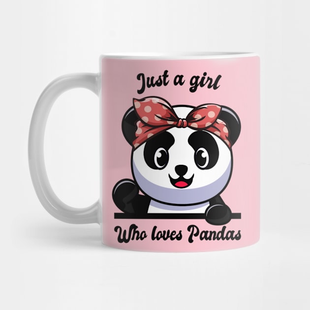 Just a girl who loves Pandas Panda with red headband by POS